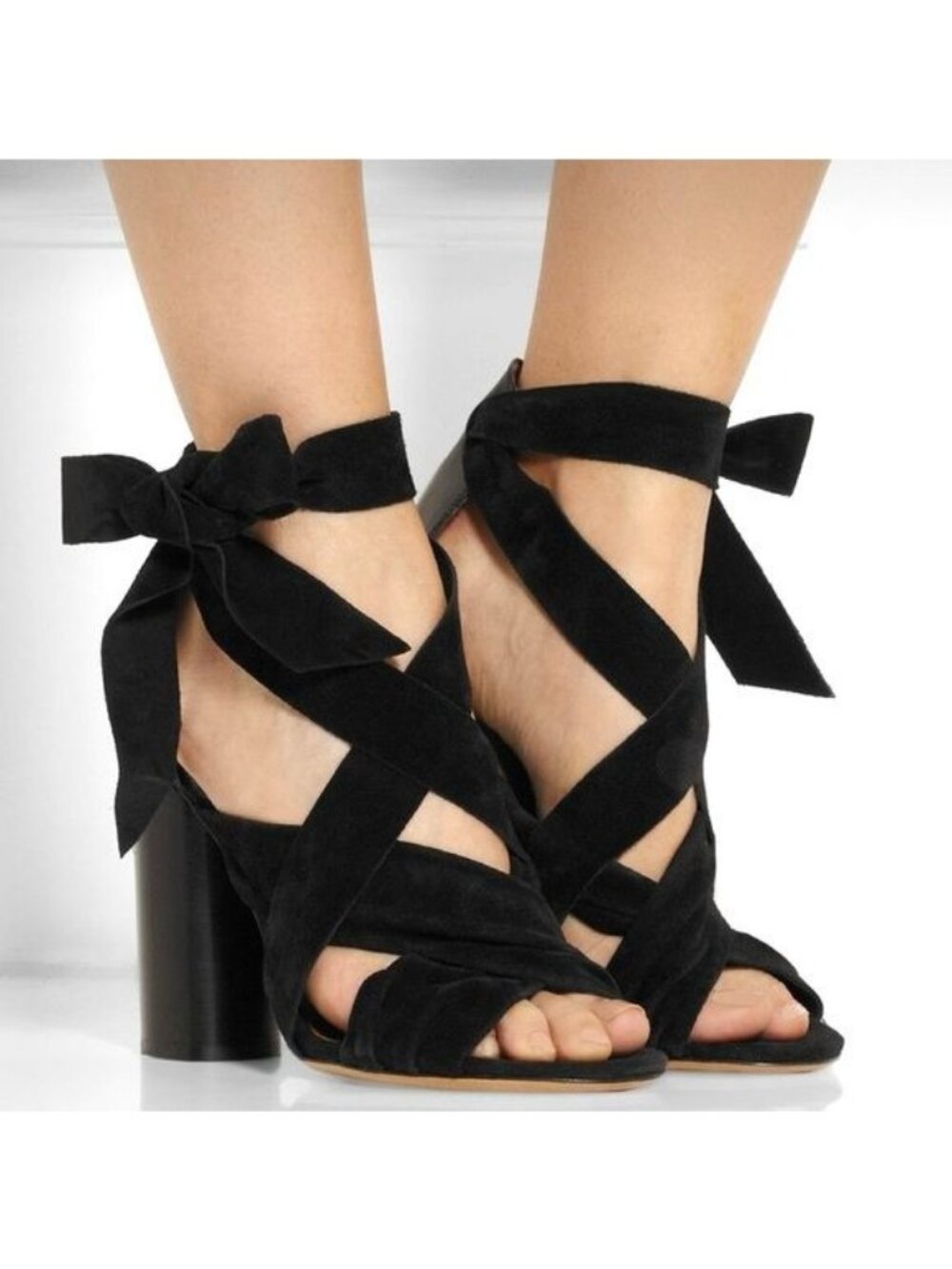 Isabel Marant Amelia suede and leather black heeled sandals 6.5